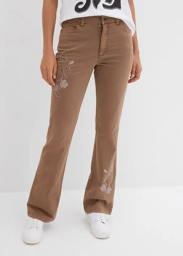 Jean flare taille mi-haute, extensible, bonprix