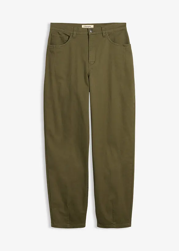 Pantalon barrel &agrave; taille &eacute;lastiqu&eacute;e, bonprix