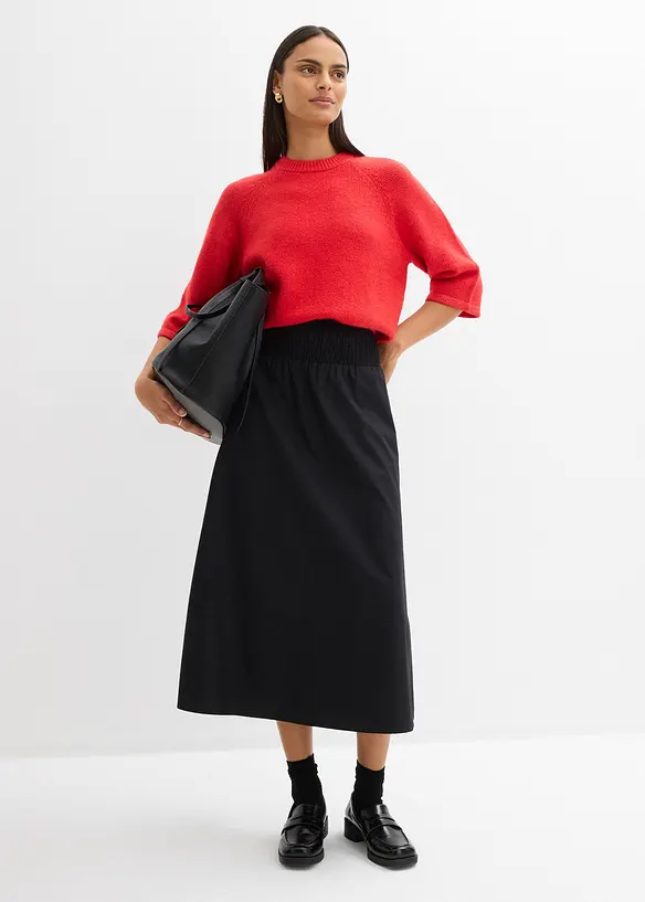 Jupe midi 100% coton, bonprix