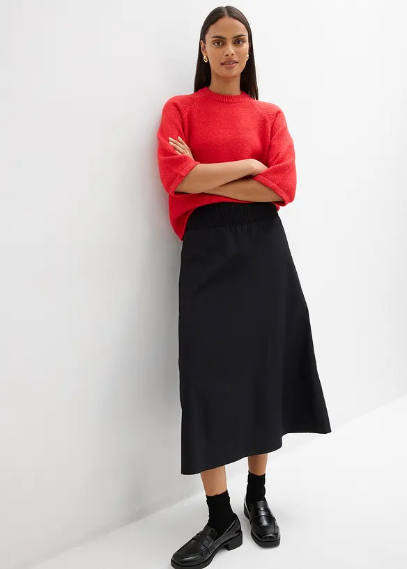 Jupe midi 100% coton, bonprix