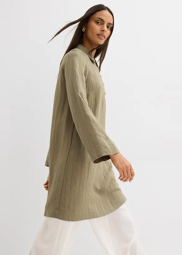 Robe fluide &agrave; col chemise boutonn&eacute;, bonprix