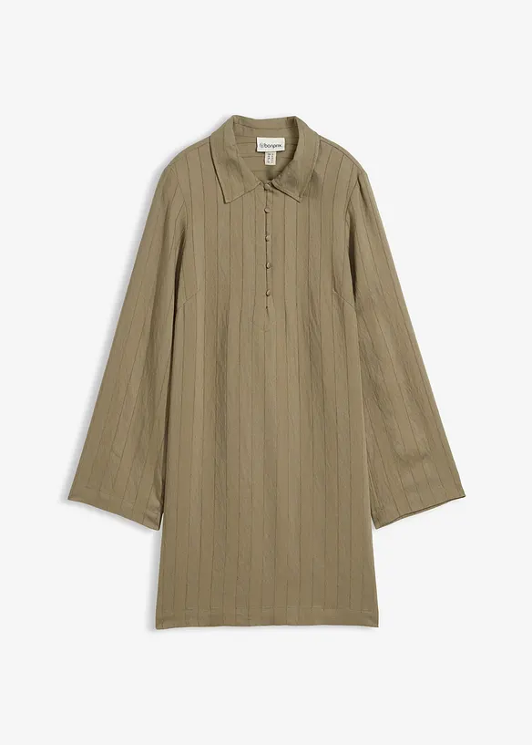 Robe fluide &agrave; col chemise boutonn&eacute;, bonprix
