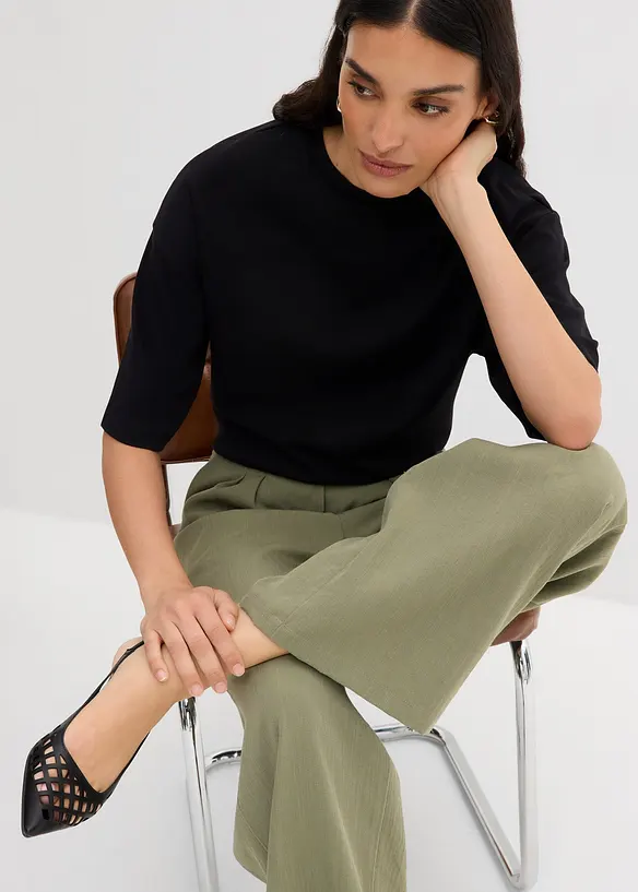 Pantalon avec bouton d&eacute;coratif, bonprix