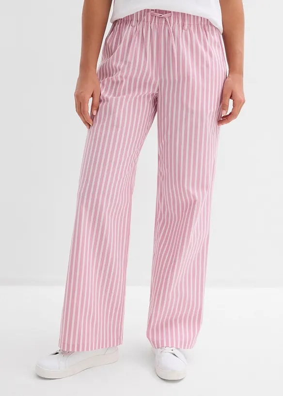 Pantalon palazzo en popeline de coton, bonprix