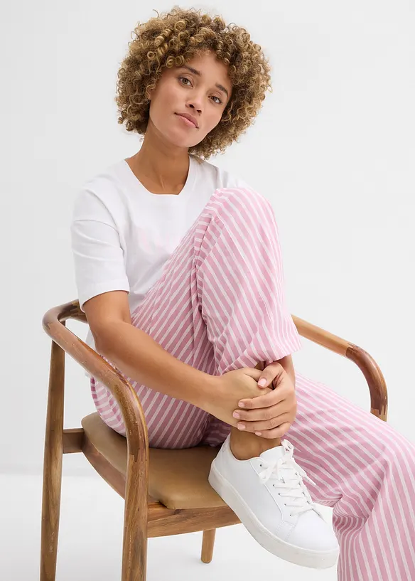 Pantalon palazzo en popeline de coton, bonprix