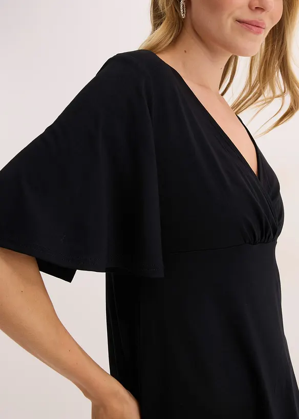 T-shirt en jersey &agrave; d&eacute;collet&eacute; plongeant, bonprix