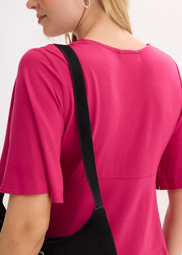 T-shirt en jersey &agrave; d&eacute;collet&eacute; plongeant, bonprix