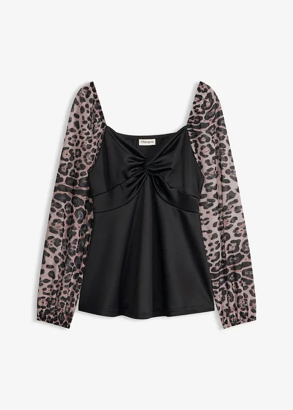 T-shirt &agrave; manches longues en mesh, bonprix