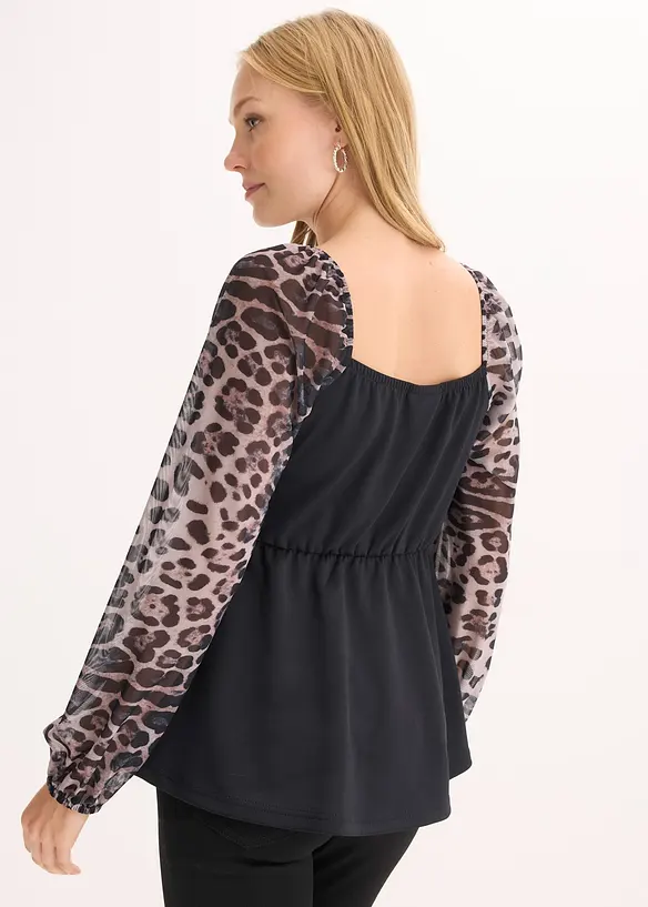 T-shirt &agrave; manches longues en mesh, bonprix