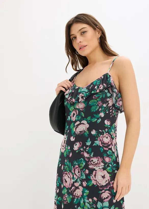 Robe &agrave; bretelles en mesh doux, bonprix