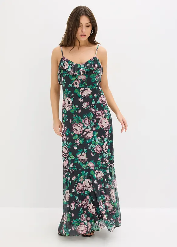 Robe &agrave; bretelles en mesh doux, bonprix
