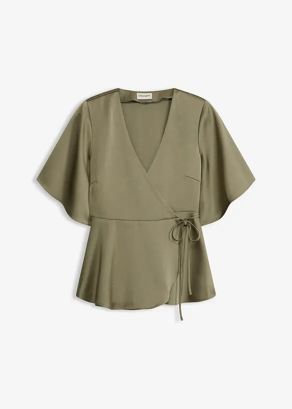 Blouse manches courtes &agrave; d&eacute;collet&eacute; plongeant, bonprix