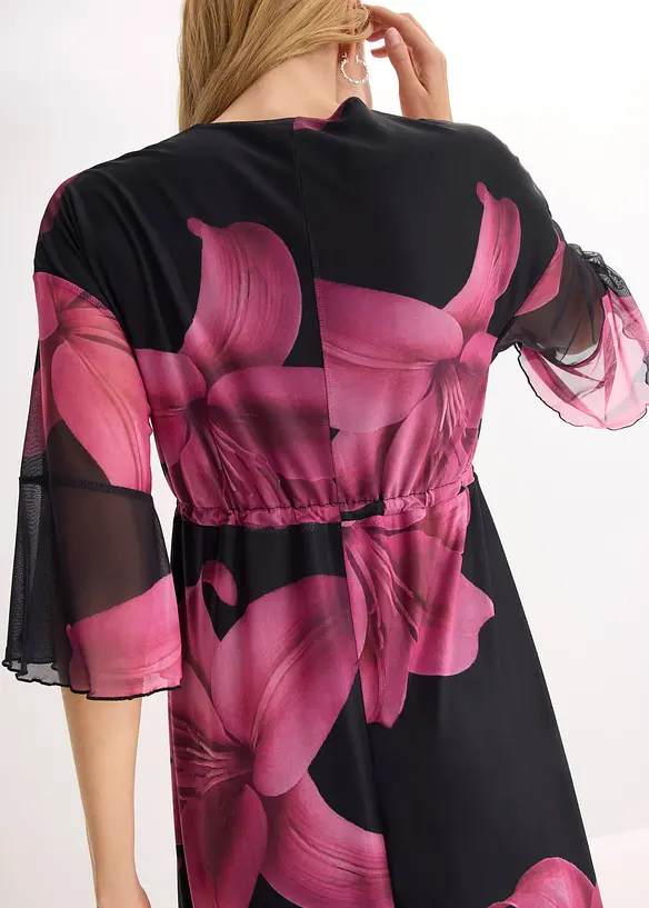 Robe midi &agrave; d&eacute;collet&eacute; plongeant, bonprix