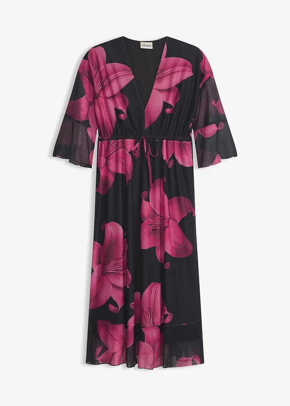 Robe midi &agrave; d&eacute;collet&eacute; plongeant, bonprix