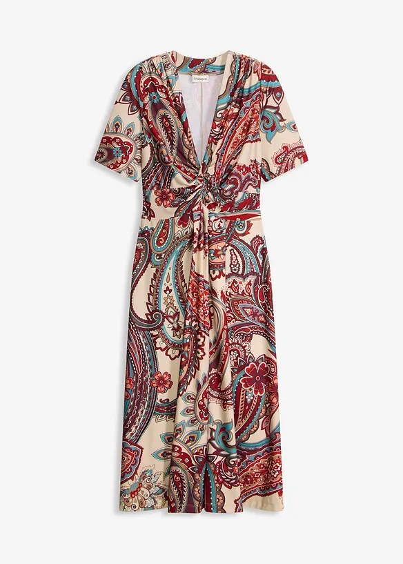 Robe midi pr&egrave;s du corps, style portefeuille, bonprix