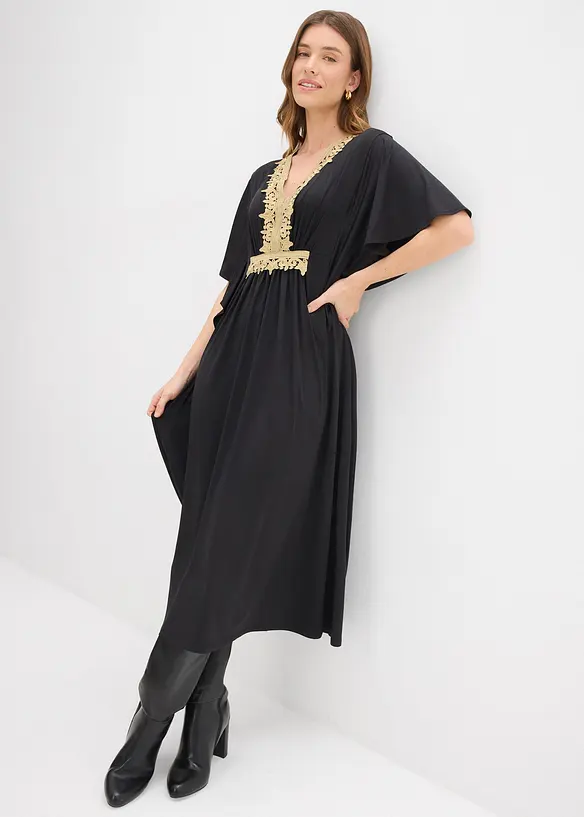 Robe midi &agrave; dentelle, bonprix