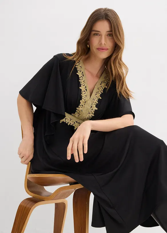 Robe midi &agrave; dentelle, bonprix