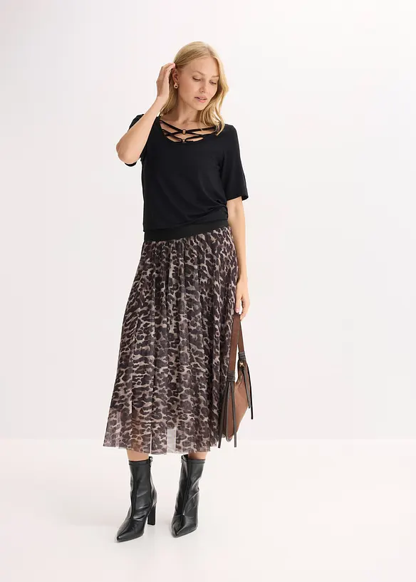 T-shirt &agrave; lani&egrave;res crois&eacute;es, bonprix