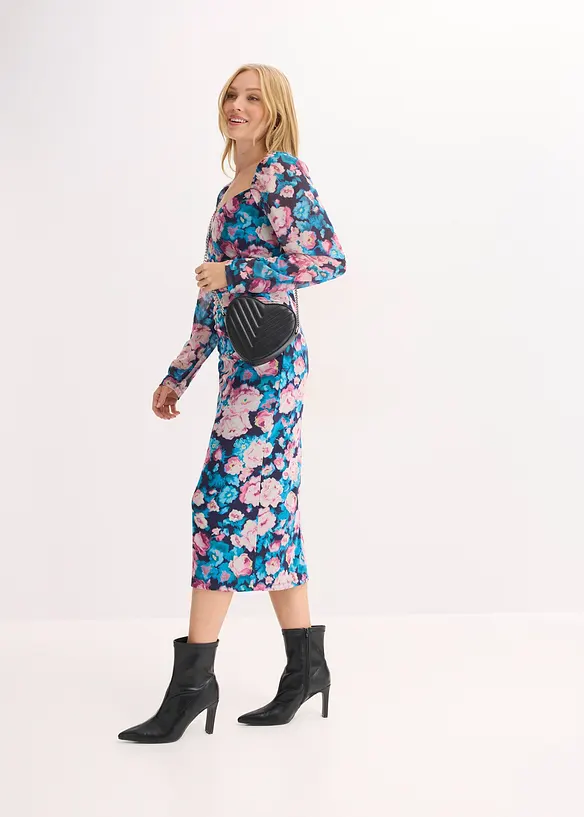 Robe midi en mesh pr&egrave;s du corps, bonprix