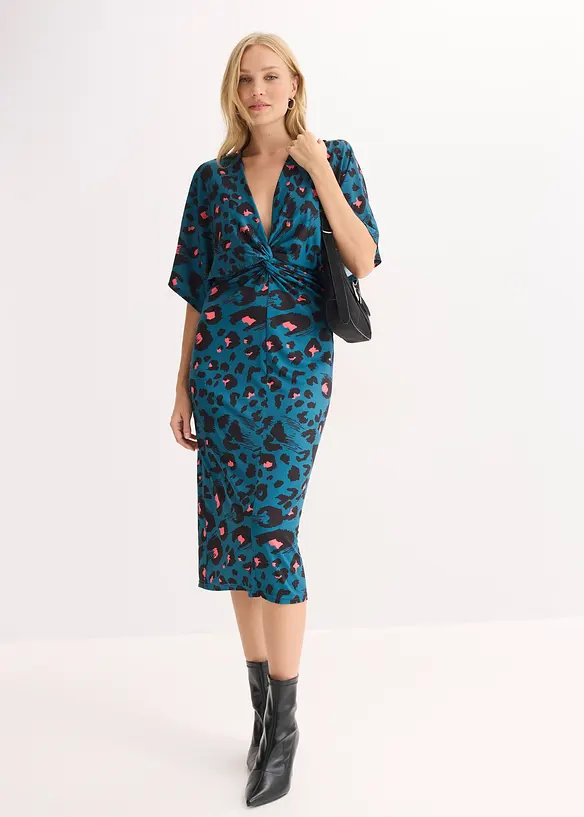 Robe midi en mesh pr&egrave;s du corps, bonprix