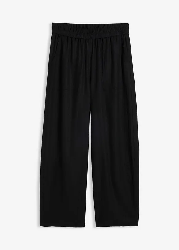 Pantalon barrel l&eacute;ger en lin m&eacute;lang&eacute;, bonprix
