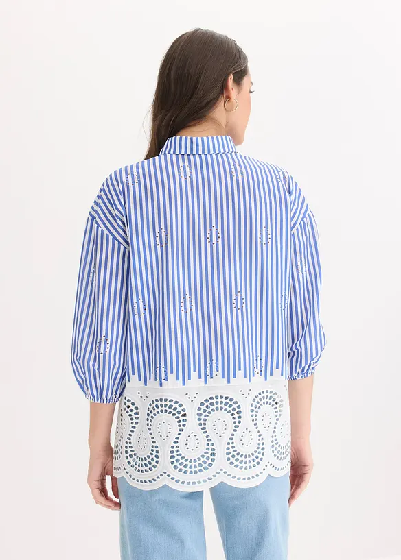 Chemisier oversize &agrave; broderie anglaise, bonprix