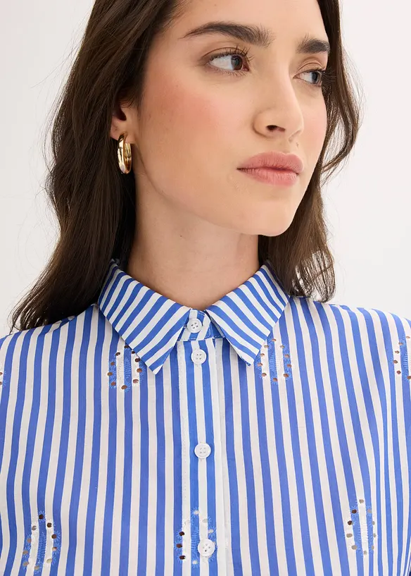 Chemisier oversize &agrave; broderie anglaise, bonprix