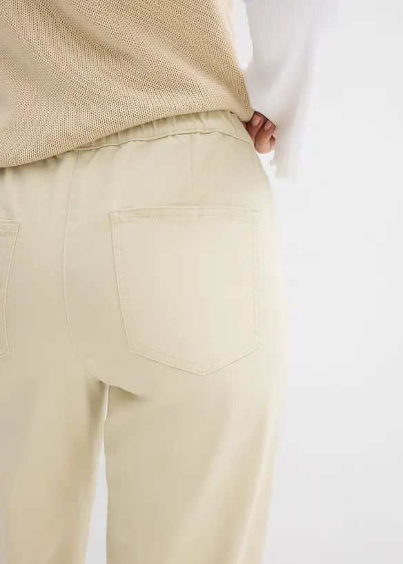 Pantalon palazzo &agrave; taille haute et &eacute;lastiqu&eacute;e, bonprix