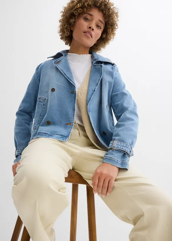 Pantalon palazzo &agrave; taille haute et &eacute;lastiqu&eacute;e, bonprix