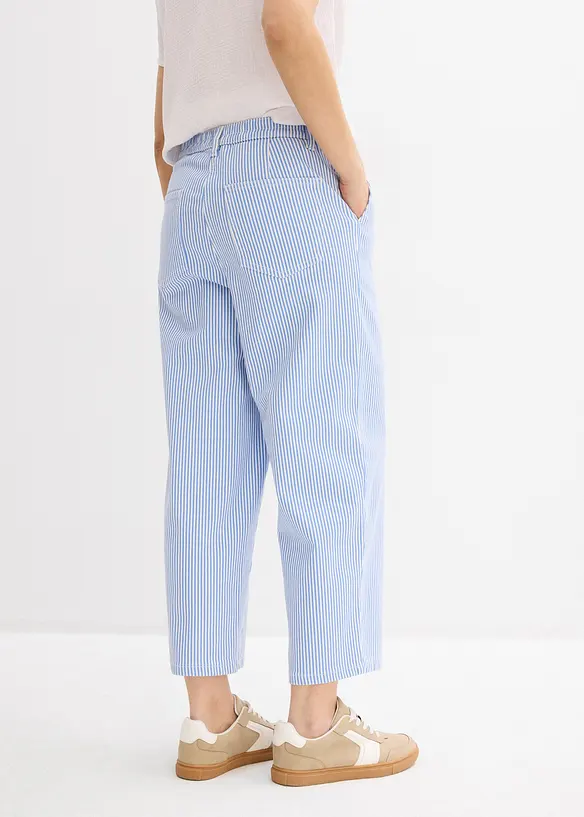 Pantalon barrel &agrave; taille haute et &eacute;lastiqu&eacute;e, bonprix