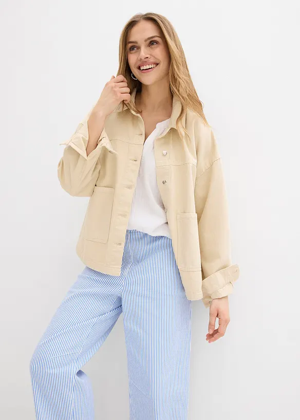 Pantalon barrel &agrave; taille haute et &eacute;lastiqu&eacute;e, bonprix