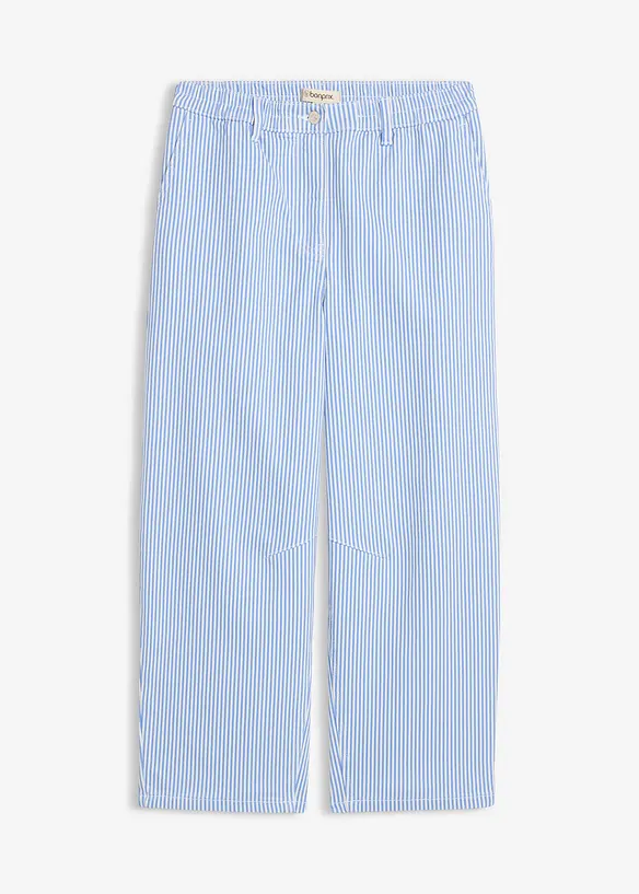 Pantalon barrel &agrave; taille haute et &eacute;lastiqu&eacute;e, bonprix