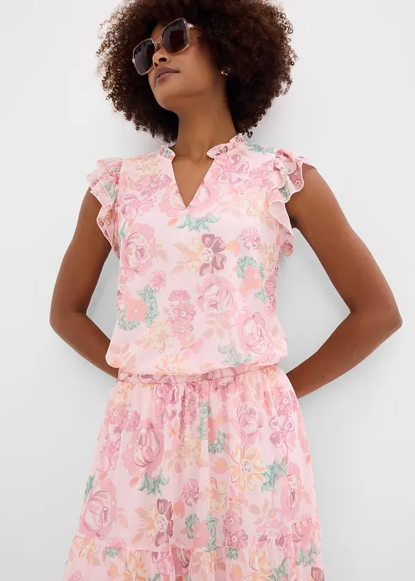 Jupe longue en mesh doux, bonprix