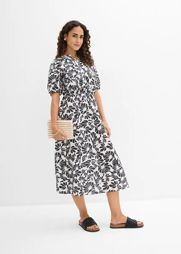Robe midi ample, 100% coton, bonprix