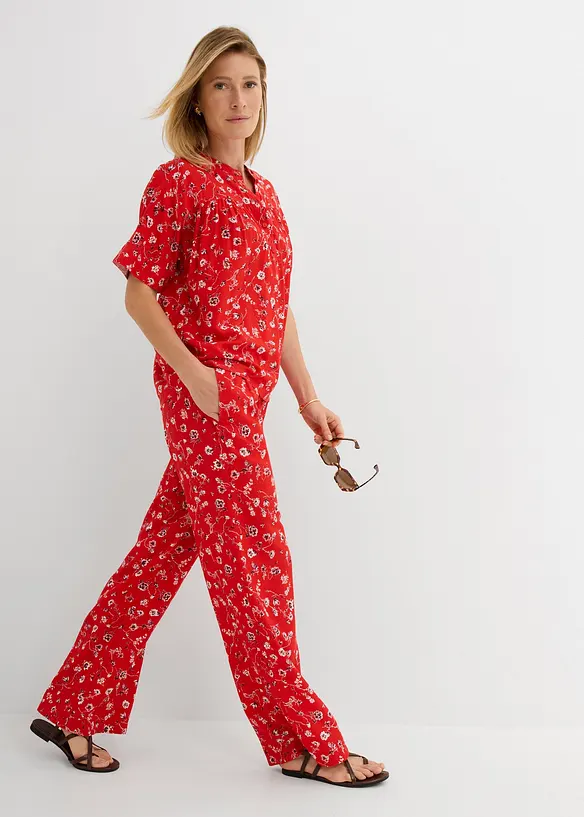 Pantalon en viscose fluide, taille &eacute;lastiqu&eacute;e, bonprix