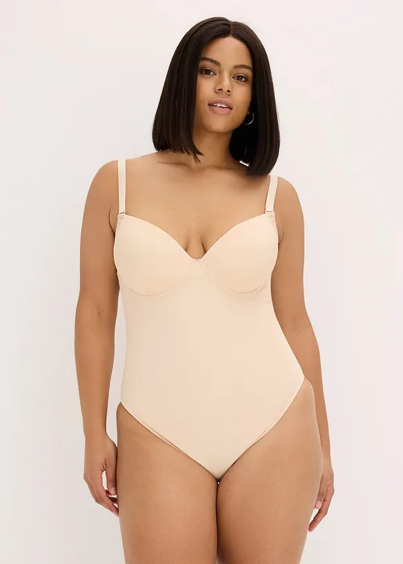 Body sculptant dos nu avec bretelles multipositions, maintien mod&eacute;r&eacute;, bonprix