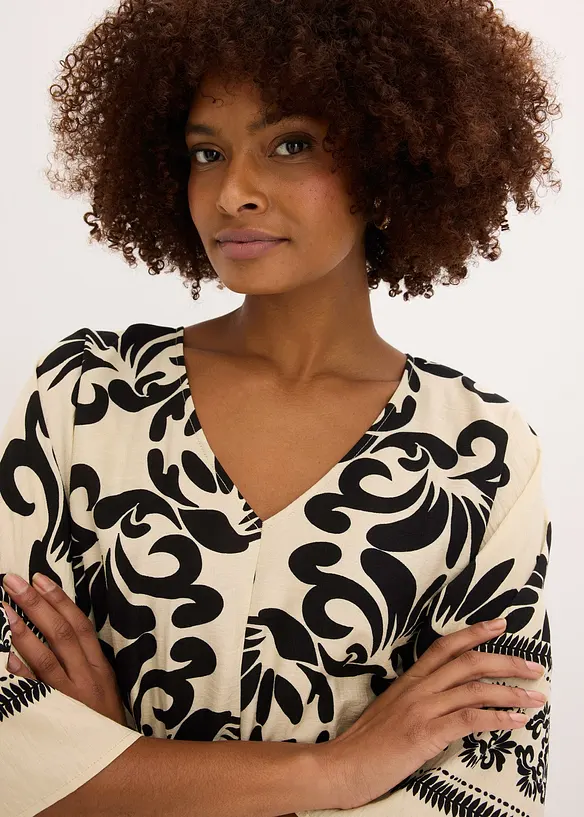 Robe midi fluide en viscose majoritaire, bonprix