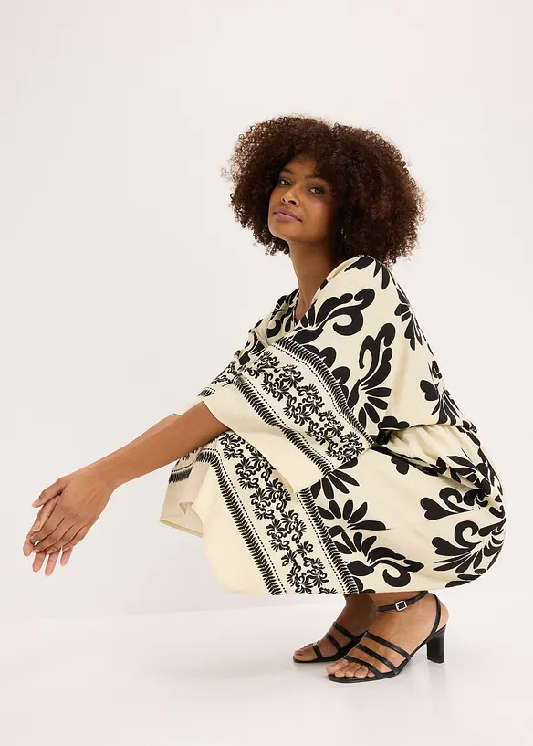 Robe midi fluide en viscose majoritaire, bonprix