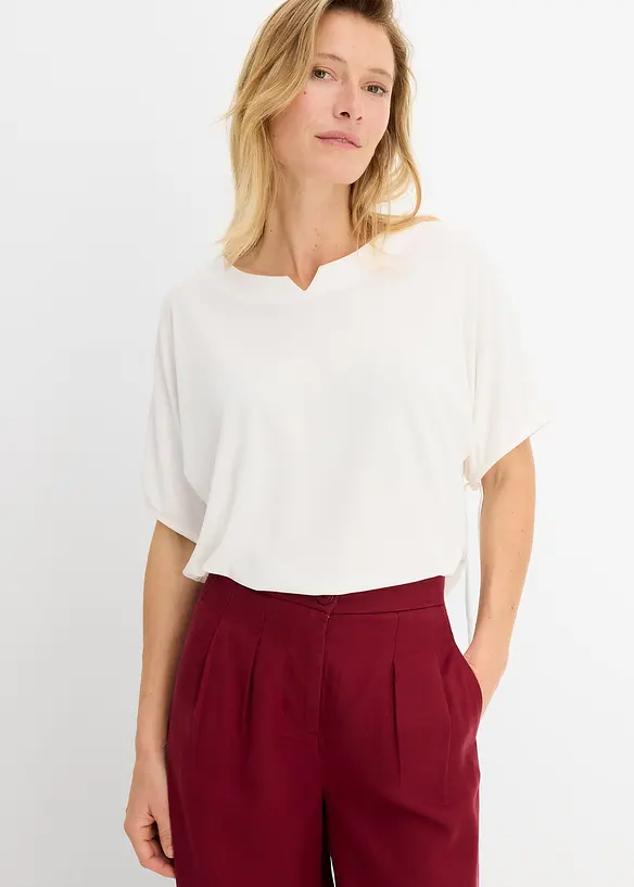 T-shirt ample en maille piqu&eacute;e robuste, bonprix