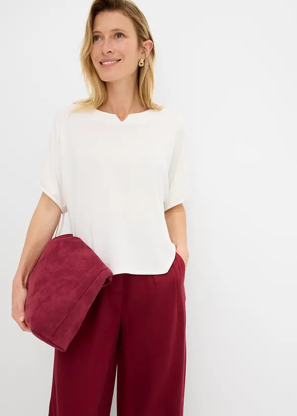 T-shirt ample en maille piqu&eacute;e robuste, bonprix