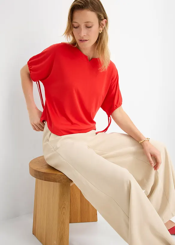 T-shirt ample en maille piqu&eacute;e robuste, bonprix