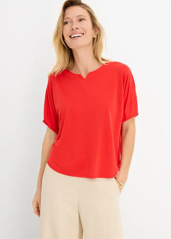 T-shirt ample en maille piqu&eacute;e robuste, bonprix