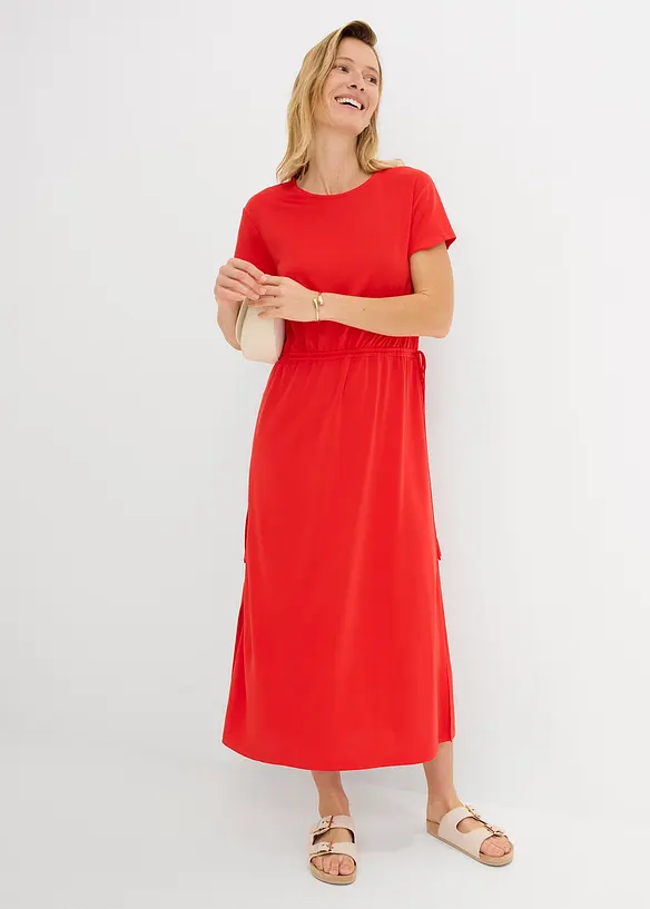 Robe douce en jersey piqu&eacute;, bonprix