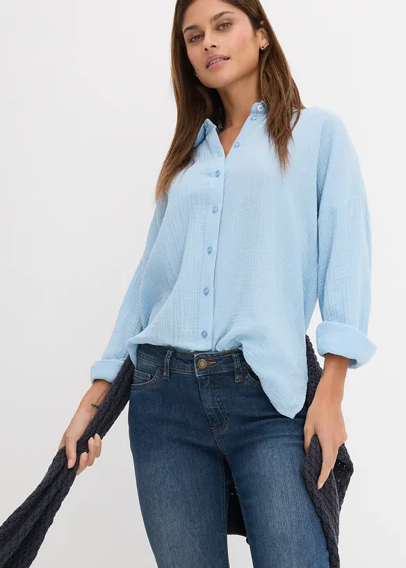 Jean slim taille mi-haute, raccourci, bonprix