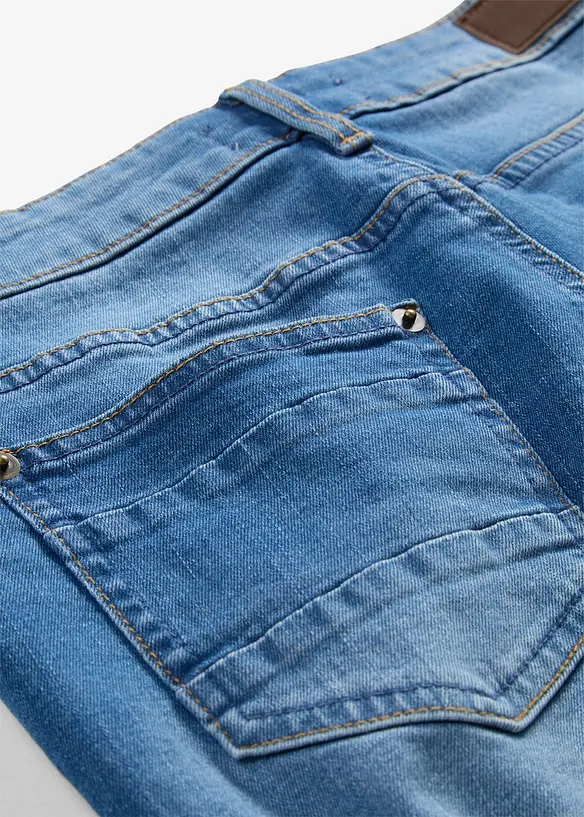 Bermuda en jean stretch avec revers color&eacute;, bonprix