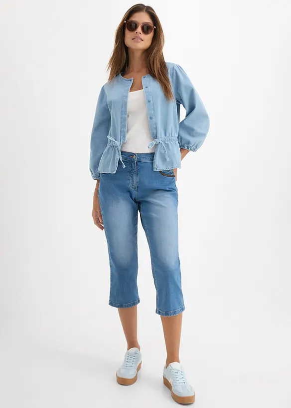 Jean corsaire slim, taille mi-haute, bonprix