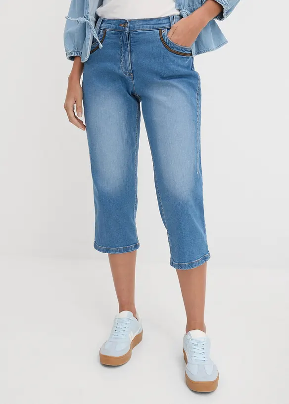 Jean corsaire slim, taille mi-haute, bonprix