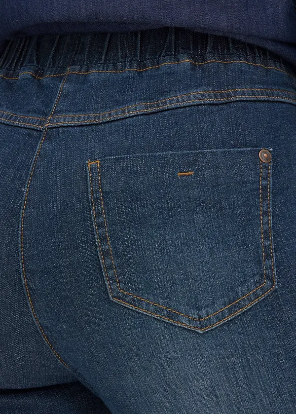 Jean slim, taille mi-haute, coton, bonprix