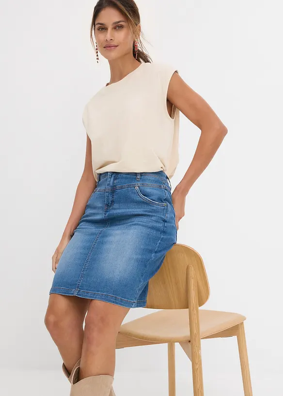 Jupe en jean extensible, bonprix