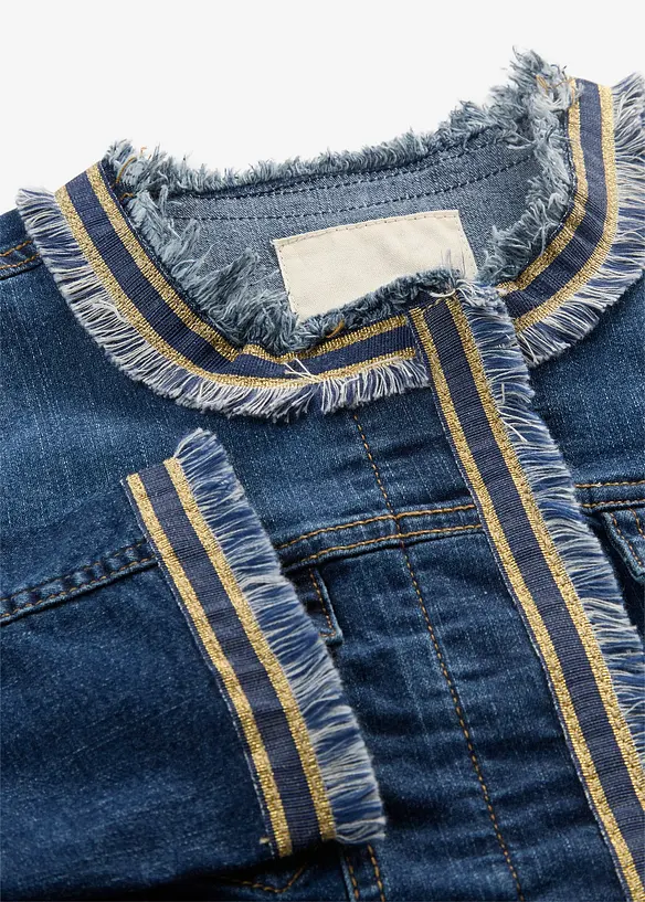 Veste en jean &agrave; franges, bonprix
